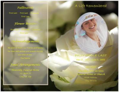 Custom Funeral Program