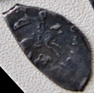 Русское Царство. Иван III Васильевич Великий. 1462-1505. Денга. θ. Obv: Всадник с саблей вправо. ...ЕЮМИЛОСТ.ЮЦРЬВСЕ. θ (фита). Rev: ДЕНГА ПСКWВСКАЯ. Ag 960. 0.78 g. Зайцев: 169. VF Русское Царство. Иван III Васильевич Великий. 1462-1505. Денга. θ. Obv: Всадник с саблей вправо. ...ЕЮМИЛОСТ.ЮЦРЬВСЕ. θ (фита). Rev: ДЕНГА ПСКWВСКАЯ. Ag 960. 0.78 g. Зайцев: 169. VF