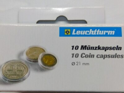 Капсулы для монет 21,00 мм. 1 * 10 шт. Lighthaus / Leuchtturm. Капсулы для монет 21,00 мм. 1 * 10 шт. Lighthaus / Leuchtturm.