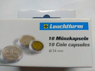 Капсулы для монет 24,00 мм. 1 * 10 шт. Lighthaus / Leuchtturm. Капсулы для монет 24,00 мм. 1 * 10 шт. Lighthaus / Leuchtturm.