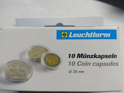 Капсулы для монет 36.00 мм. 1 * 10 шт. Lighthaus / Leuchtturm. Капсулы для монет 36.00 мм. 1 * 10 шт. Lighthaus / Leuchtturm.