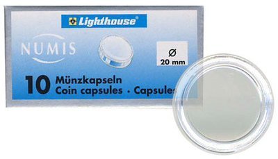 Капсулы для монет 20.00 мм. 1 * 10 шт. Lighthaus / Leuchtturm. Капсулы для монет 20.00 мм. 1 * 10 шт. Lighthaus / Leuchtturm.
