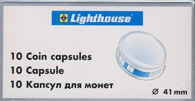 Капсулы для монет 41.00 мм. 1 * 10 шт. Lighthaus / Leuchtturm. Капсулы для монет 41.00 мм. 1 * 10 шт. Lighthaus / Leuchtturm.