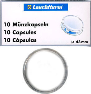 Капсулы для монет 43.00 мм. 1 * 10 шт. Lighthaus / Leuchtturm. Капсулы для монет 43.00 мм. 1 * 10 шт. Lighthaus / Leuchtturm.