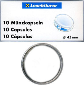 Капсулы для монет 45.00 мм. 1 * 10 шт. Lighthaus / Leuchtturm. Капсулы для монет 45.00 мм. 1 * 10 шт. Lighthaus / Leuchtturm.