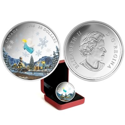 Канада. Елизавета II. 2016. 20 долларов. Серия: Заснеженные сцены из венецианского стекла.#03. Мой ангел. 0.9999 Серебро 1.110 Oz., ASW., 31.390 g., PROOF PF60. Канада. Елизавета II. 2016. 20 долларов. Серия: Заснеженные сцены из венецианского стекла.#03. Мой ангел. 0.9999 Серебро 1.110 Oz., ASW., 31.390 g., PROOF PF60.