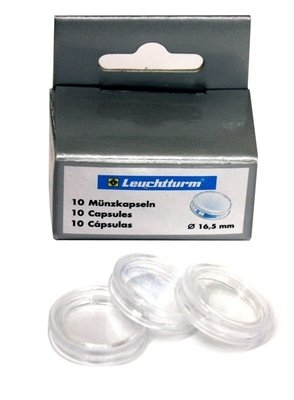 Капсулы для монет 16.50 мм. 1 * 10 шт. Lighthaus / Leuchtturm. Капсулы для монет 16.50 мм. 1 * 10 шт. Lighthaus / Leuchtturm.