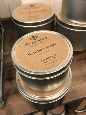 Dixie Grace Candle Bourbon Roses 8 oz. Dixie Grace Candle Bourbon Roses 8 oz.