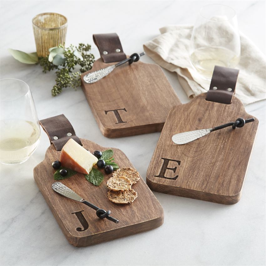 Initial Wood & Leather Bar Board Sets iwb