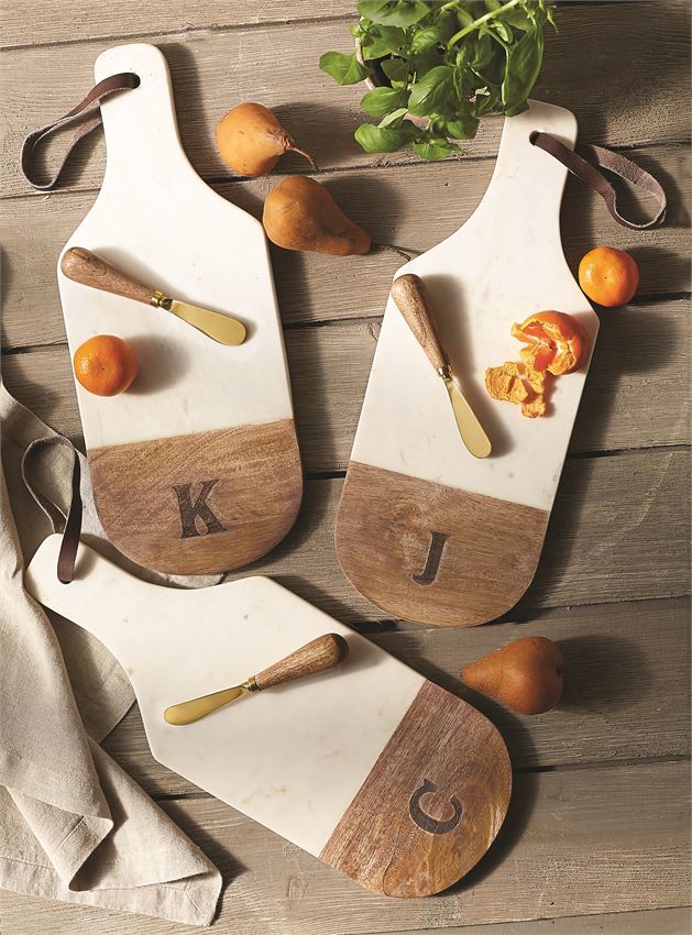 Marble & Wood Engraved Initial Board Sets mweibs