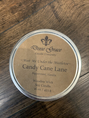 Dixie Grace Candle Candy Cane Lane 16 oz. Dixie Grace Candle Candy Cane Lane 16 oz.