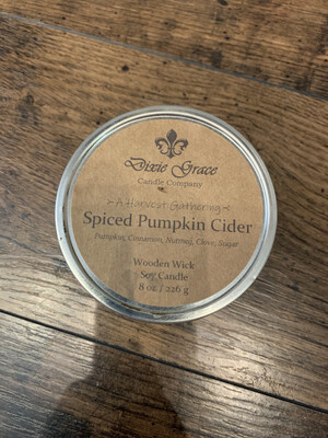 Dixie Grace Candle Spiced Pumpkin Cider 8 oz. Dixie Grace Candle Spiced Pumpkin Cider 8 oz.