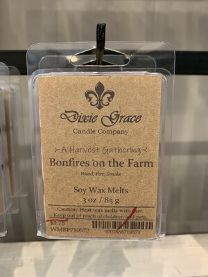 Dixie Grace Wax Melt Bonfires on the Farm 3 oz. Dixie Grace Wax Melt Bonfires on the Farm 3 oz.