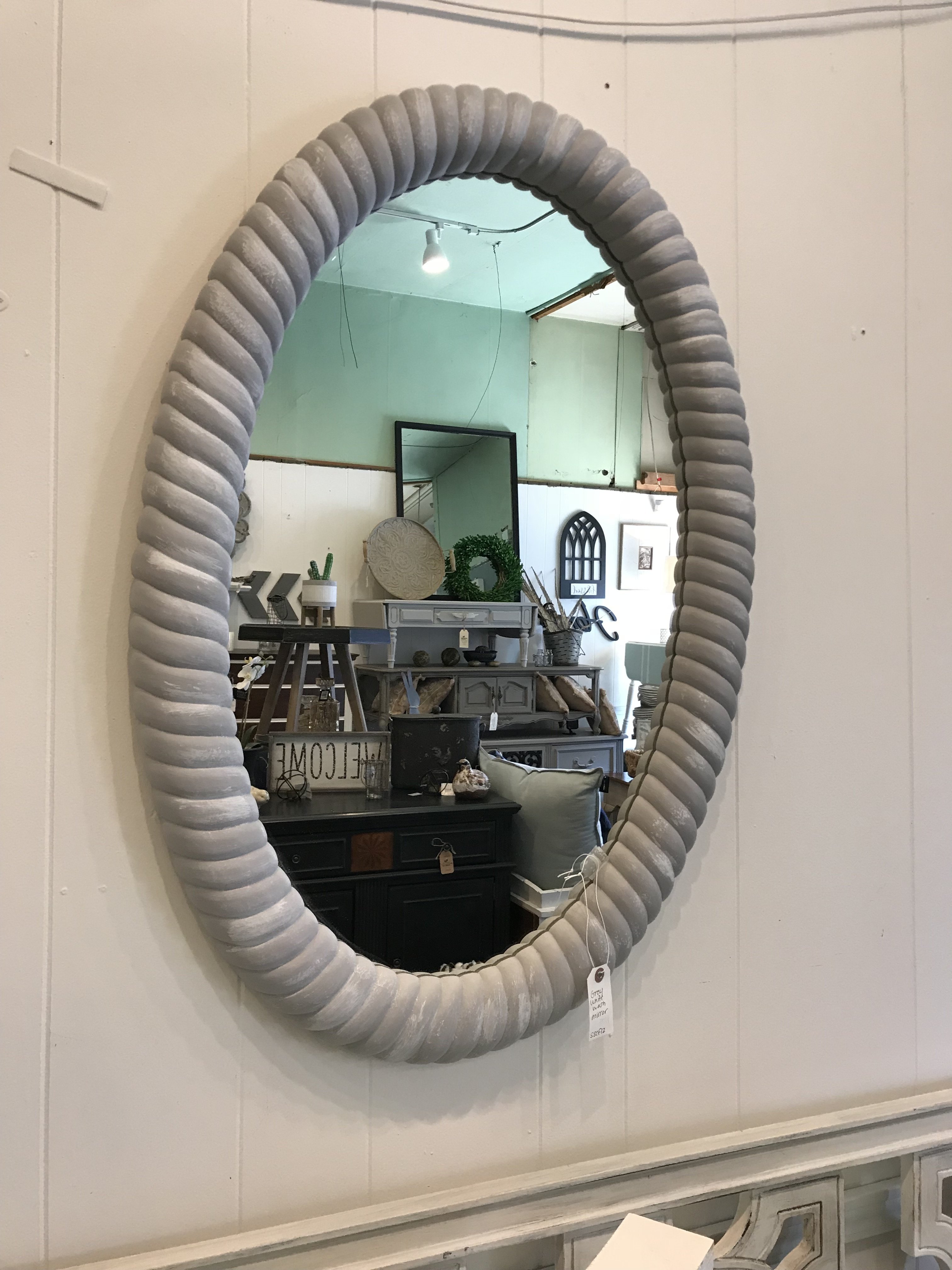 SSC Grey Rope Mirror With White Wash sscf12