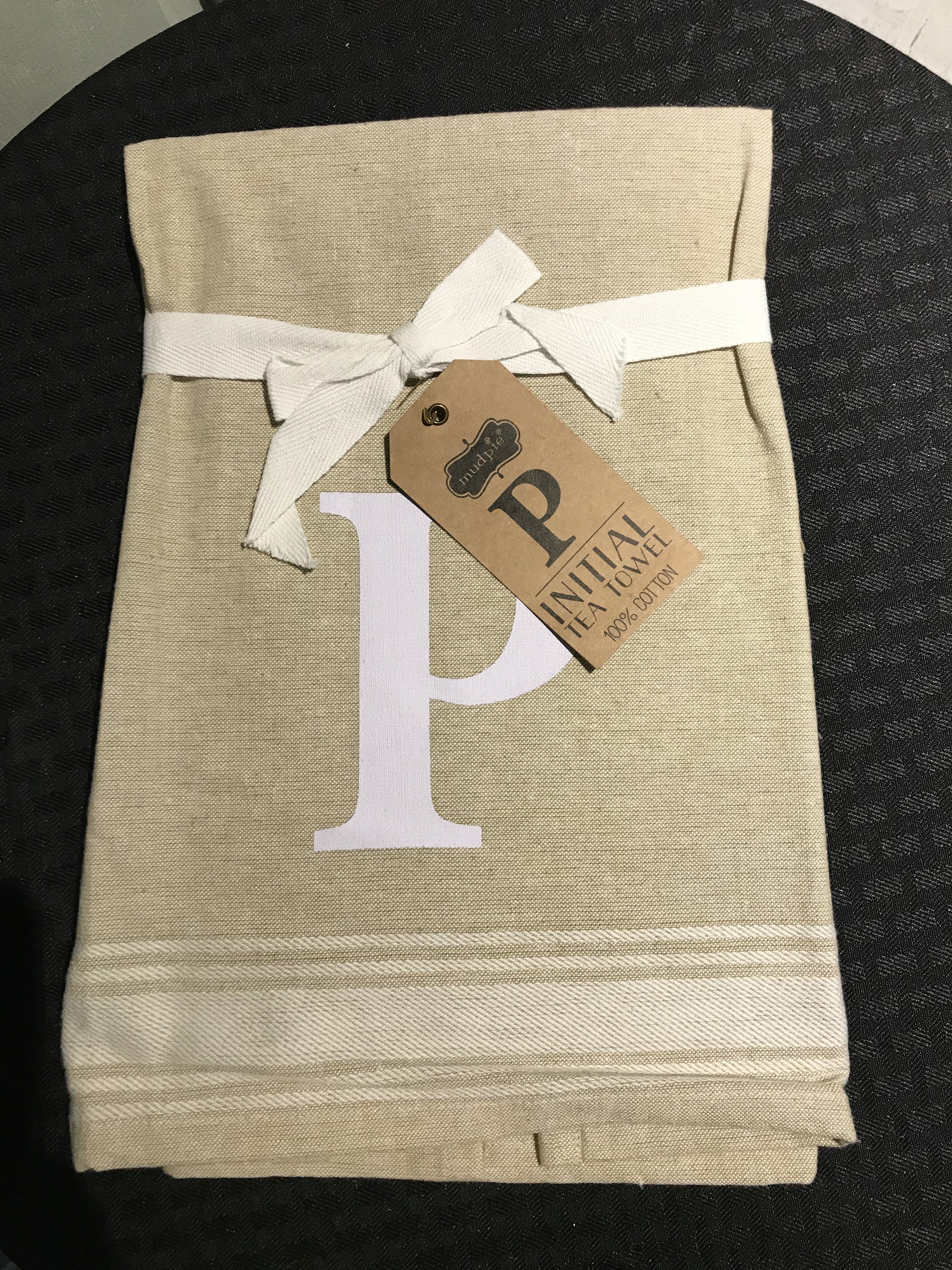 P Initial Tea Towel 718540380505