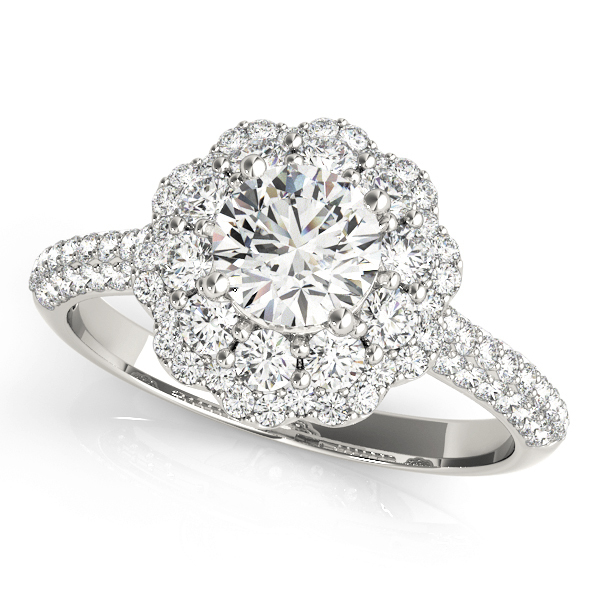 flower halo engagement ring