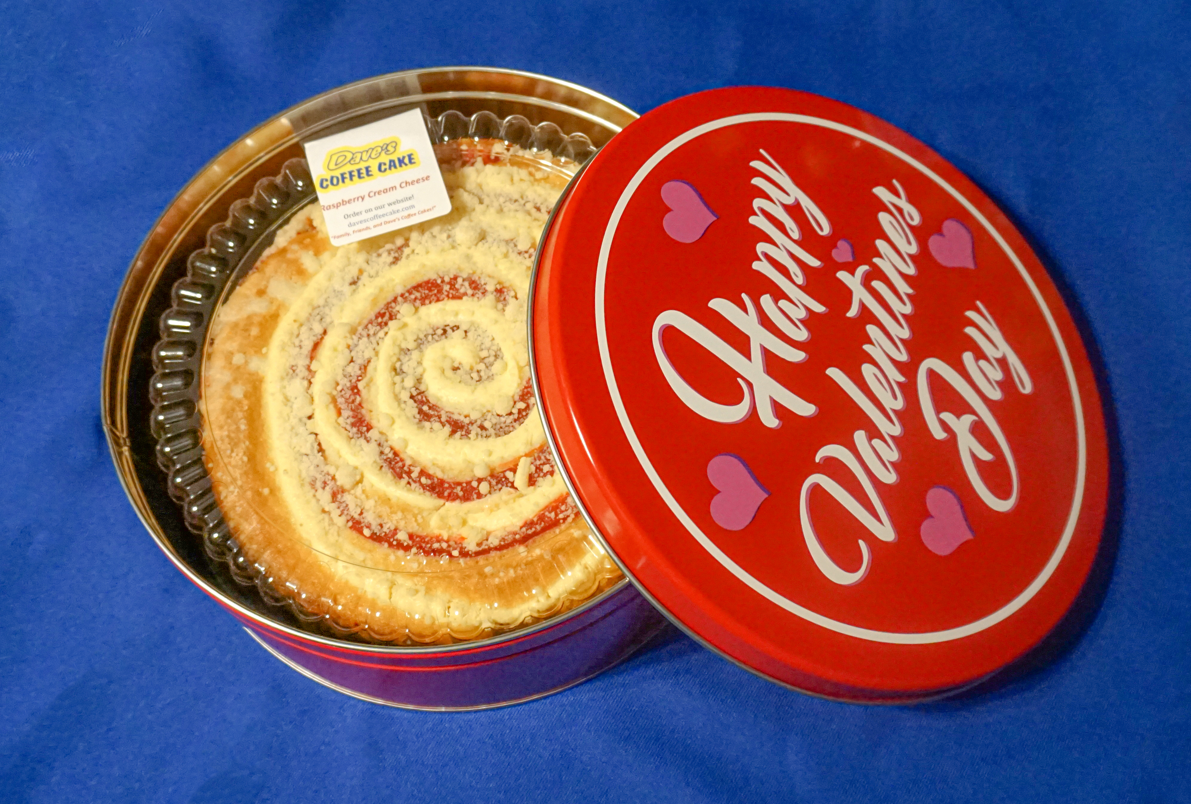 Happy Valentine's Day Tin & Coffee Cake VALENTINESTIN