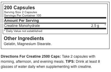 Optimum Nutrition Creatine 2500 100 Capsules
