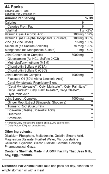 Universal Nutrition Animal Flex 44 packs