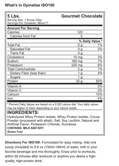 Dymatize ISO 100 - 5 Lbs