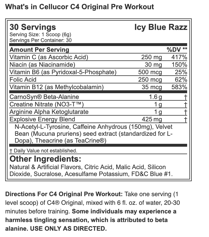 Cellucor C4 30 Servings