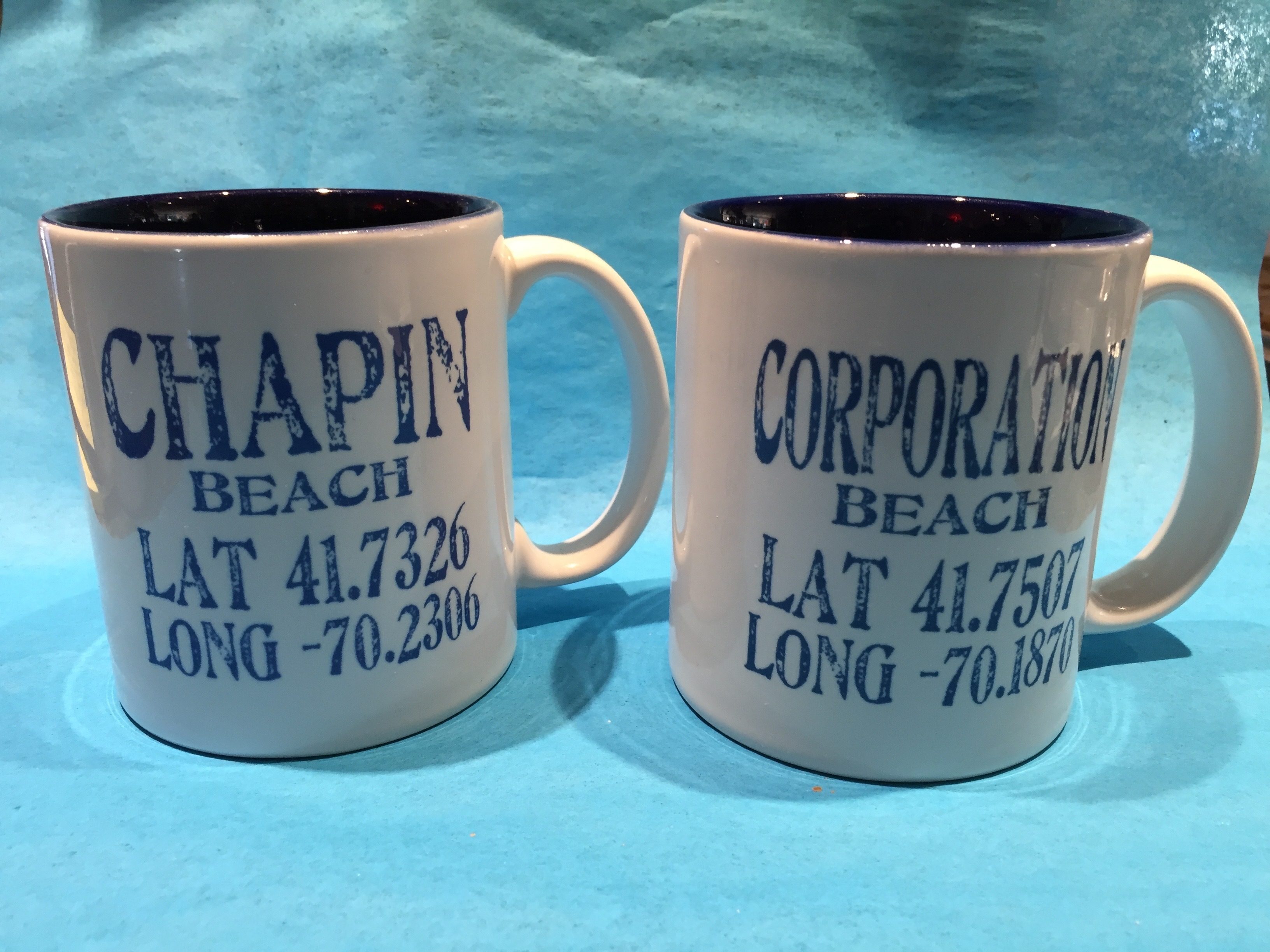 Latitude/ Longitude Mugs -Set of 4
