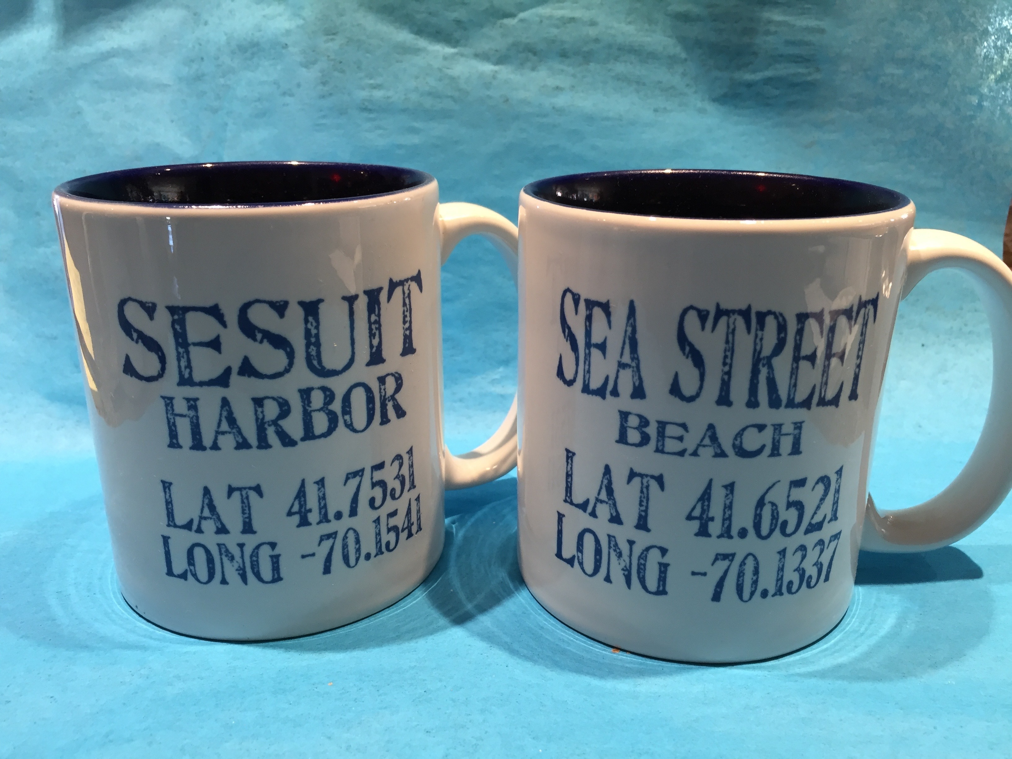 Latitude/ Longitude Mugs -Set of 4