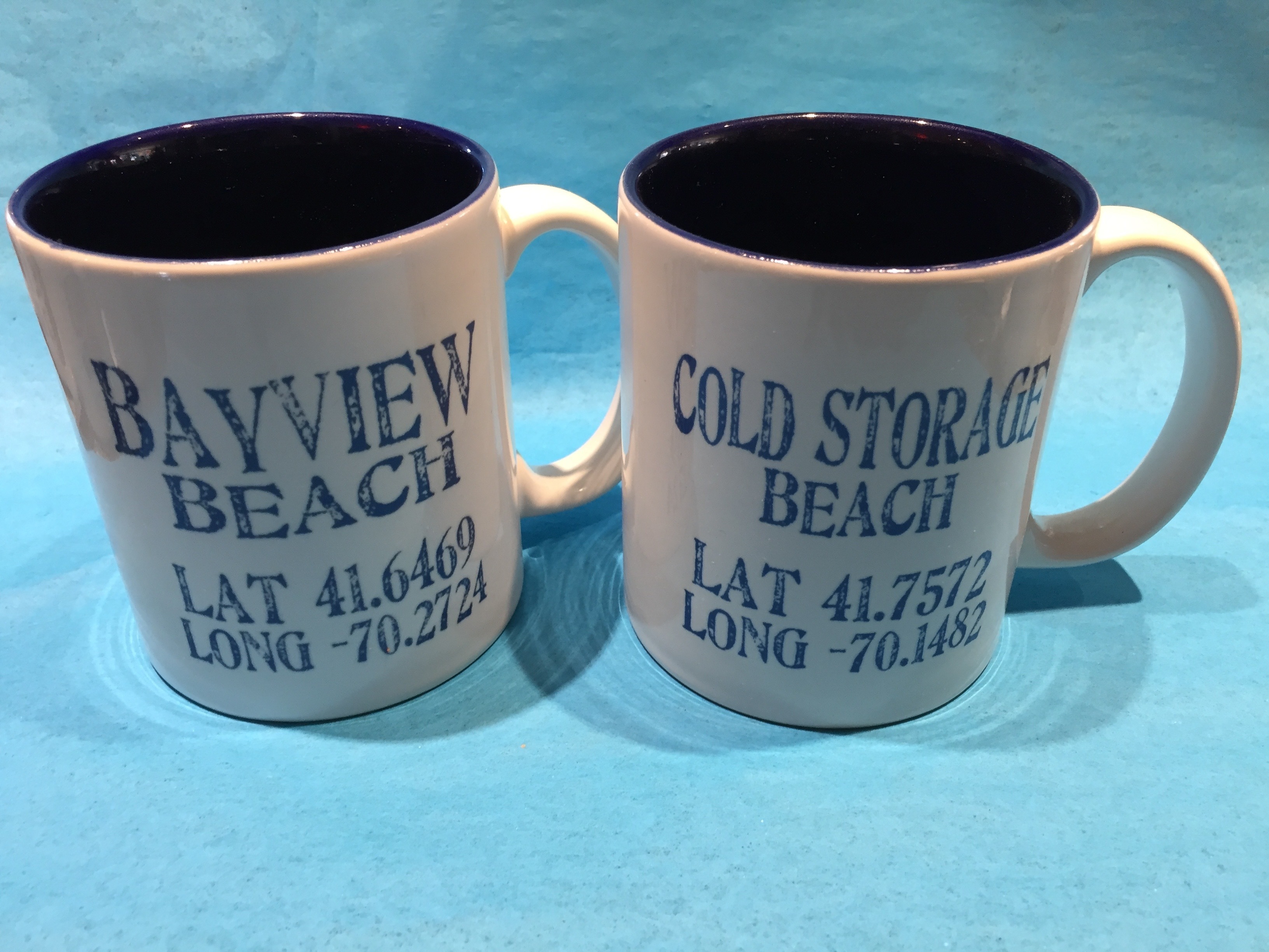 Latitude/ Longitude Mugs -Set of 4