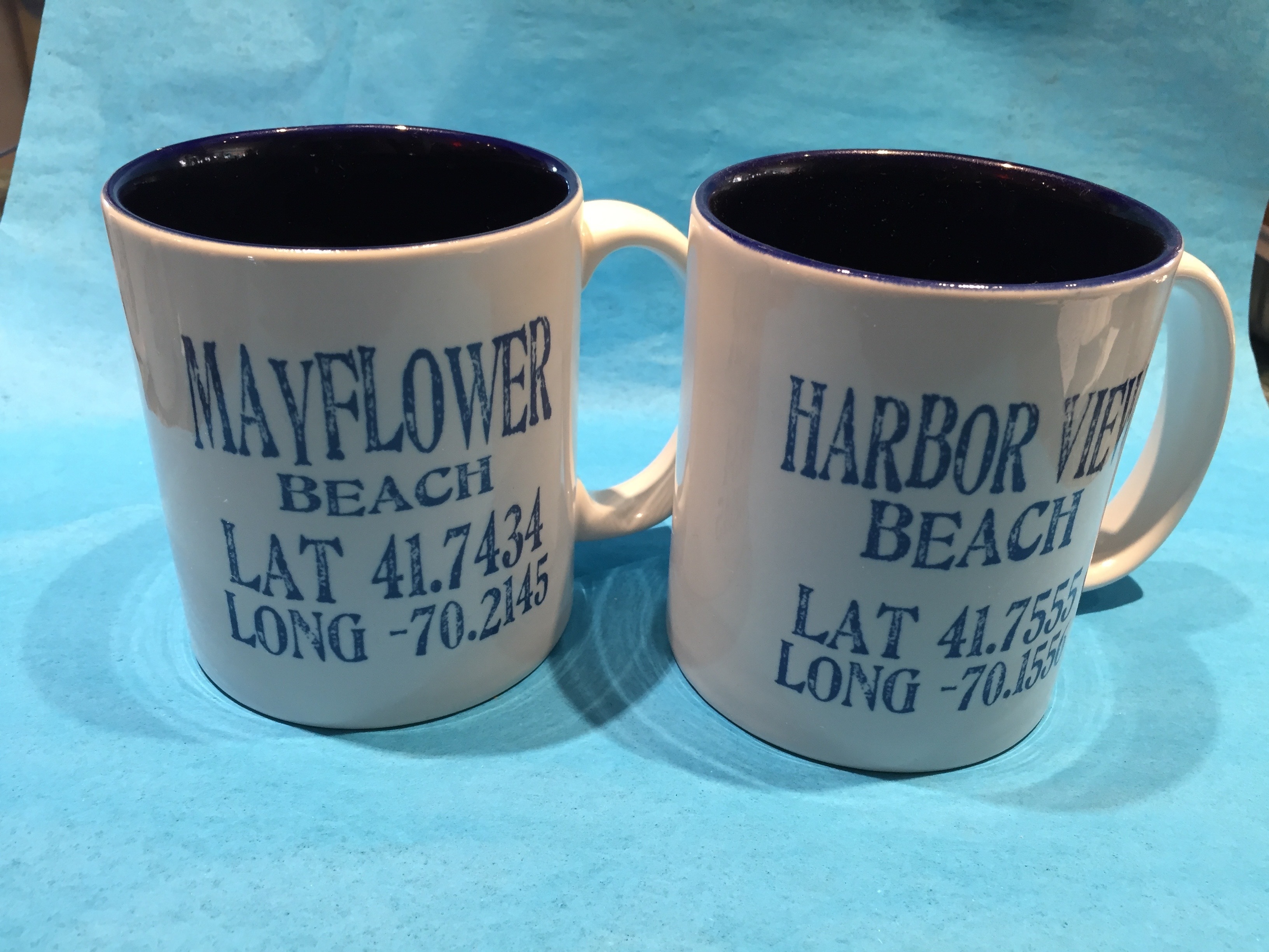 Latitude/ Longitude Mugs -Set of 4