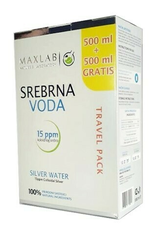 Maxlab - Koloidna srebrna voda 500 ml + 500 ml gratis (plastična ambalaža) Maxlab - Koloidna srebrna voda 500 ml + 500 ml gratis (plastična ambalaža)