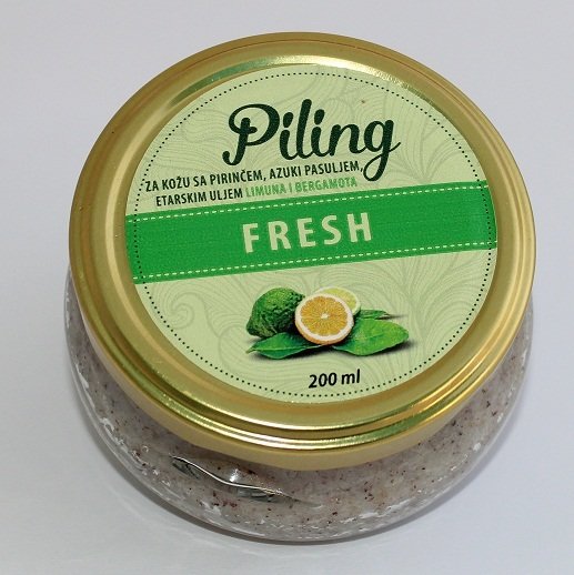 Herbateria - Piling za kožu fresh - sa pirinčem, azuki pasuljem i etarskim uljem limuna i bergamota 00340