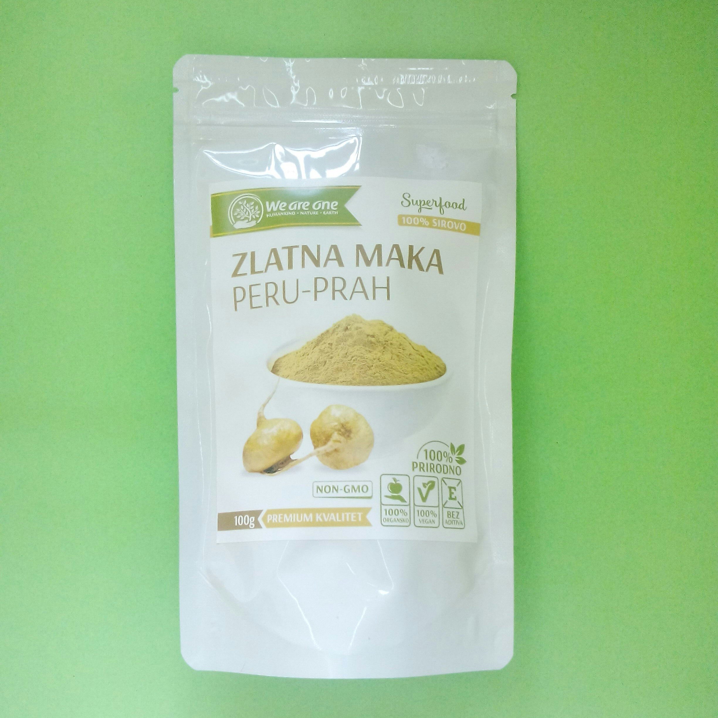 WAO Zlatna maka (organska, sirova) - prah 100 g 00258
