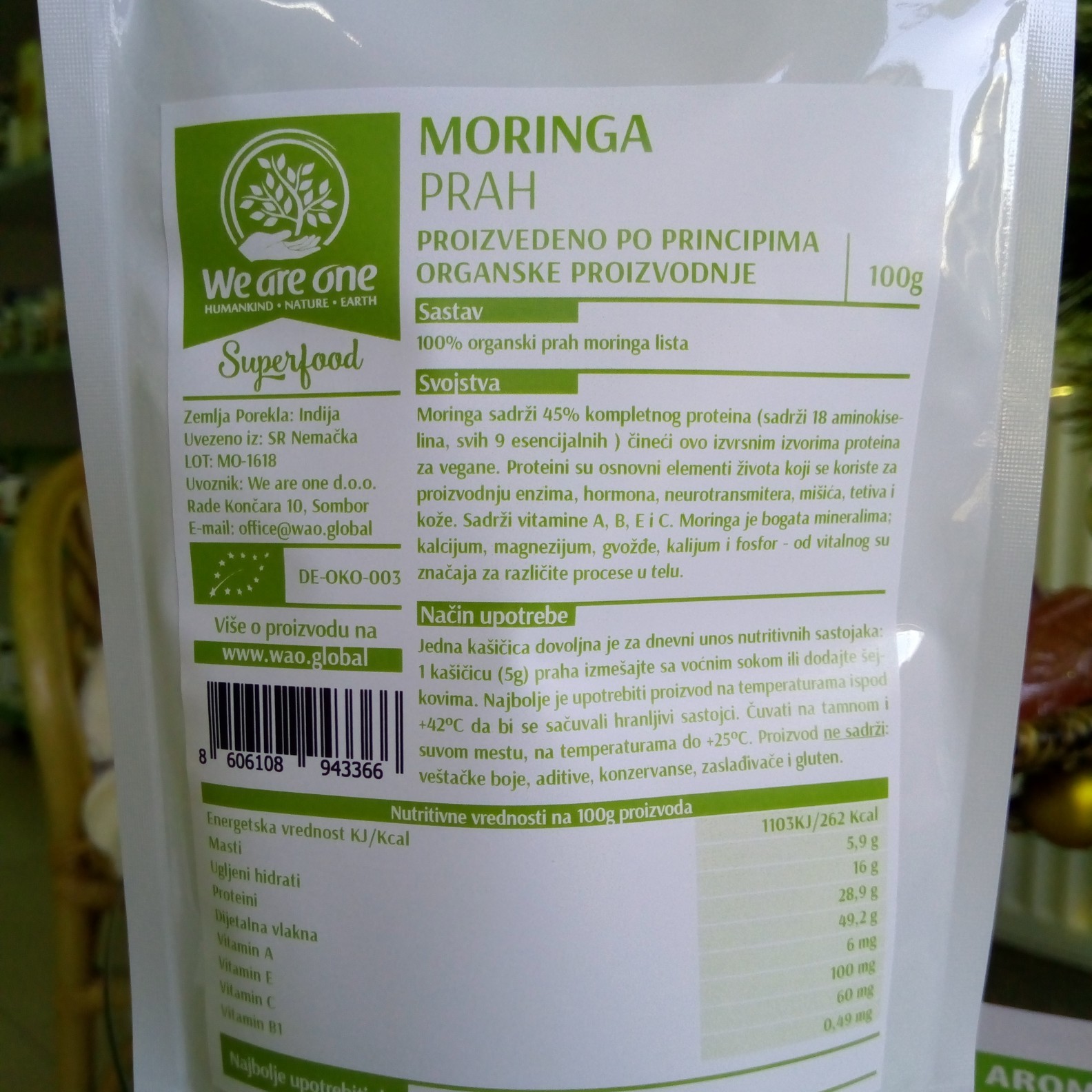WAO Moringa prah 100 g