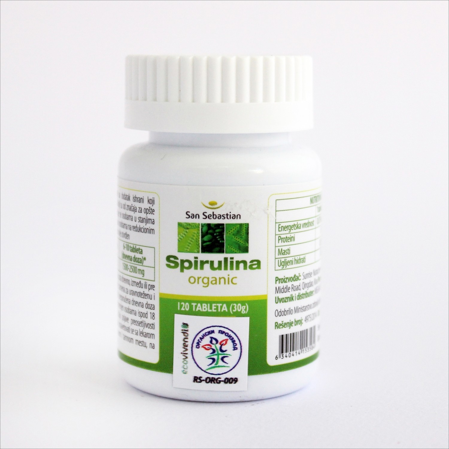 Spirulina San Sebastian 600 tbl (150 g) Spirulina San Sebastian 600 tbl (150 g)