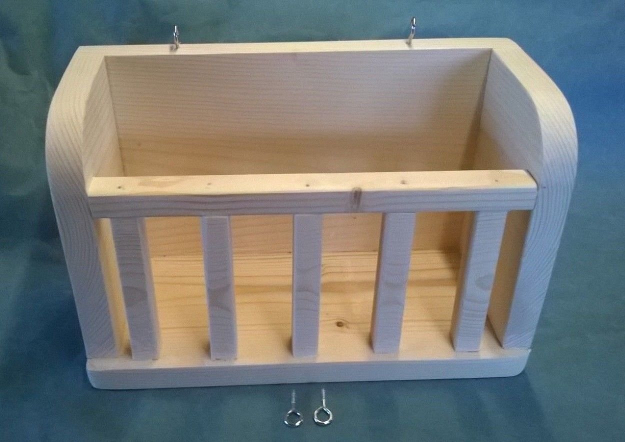 Kiln Dried Pine Wood Hutch Hay Rack Manger For Guinea Pig Rabbit