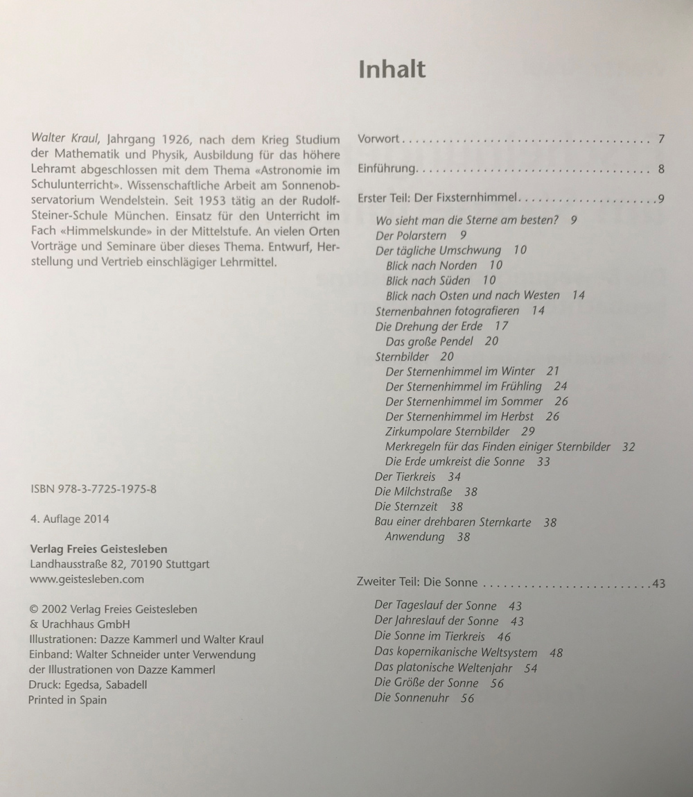 Erscheinungen am Sternenhimmel, Walter Kraul