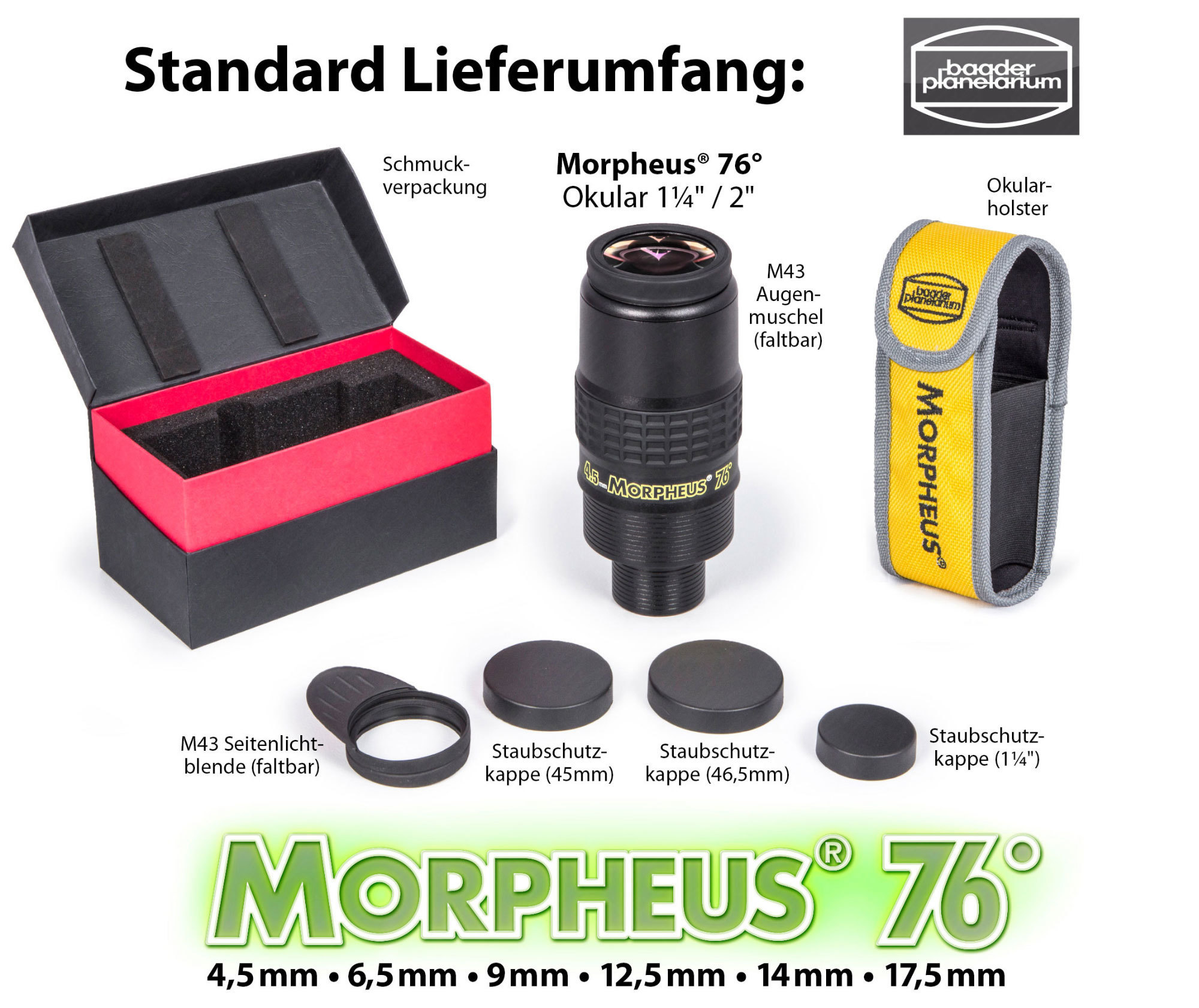 Gesamter Lieferumfang pro Morpheus-Okular