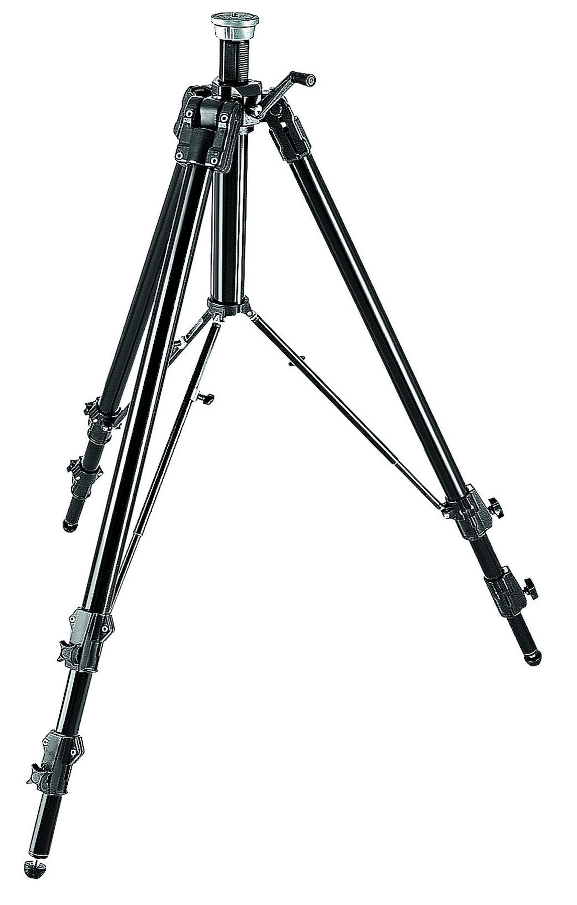 Robust, verwindungssteif, schwingungsarm, Drehspindel 25 cm Hub, versenkbare Spikes, 44 cm bis 267 cm höhenverstellbar, bis 20 kg Traglast