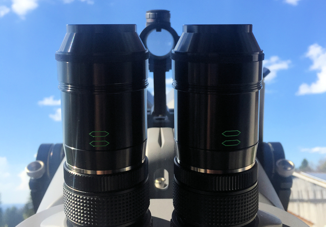 Hier sieht man, dass das Sucher-Glas den Himmel nicht abdunkelt.