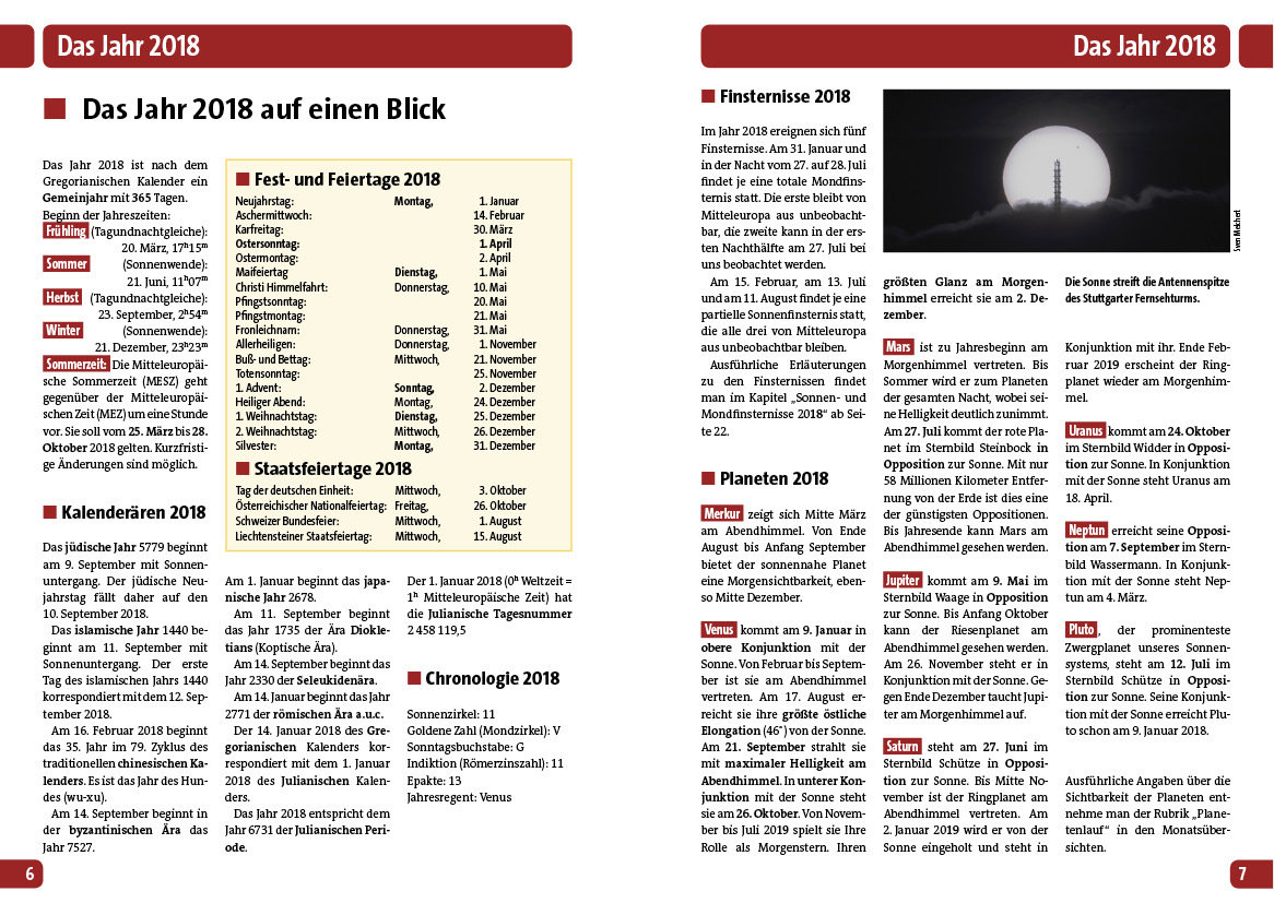 Kosmos Himmelsjahr 2018, Hans-Ulrich Keller