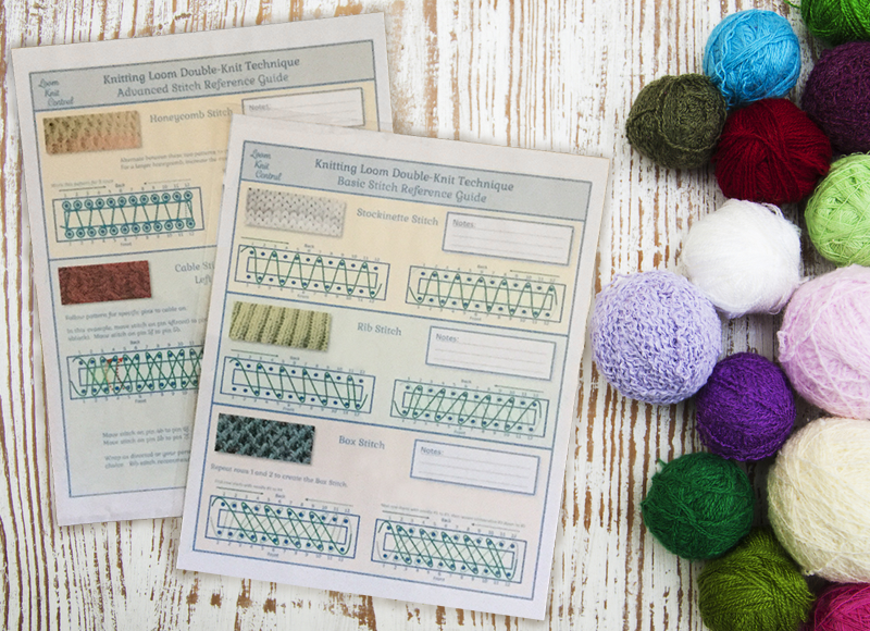 Basic and Advanced Loom Knit Stitch Reference Guide Set 00012