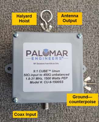 50:450 ohm (9:1) CUBE™ Unun, 1.8-61 MHz, 1.5 KW, End Fed 50:450 ohm (9:1) CUBE™ Unun, 1.8-61 MHz, 1.5 KW, End Fed