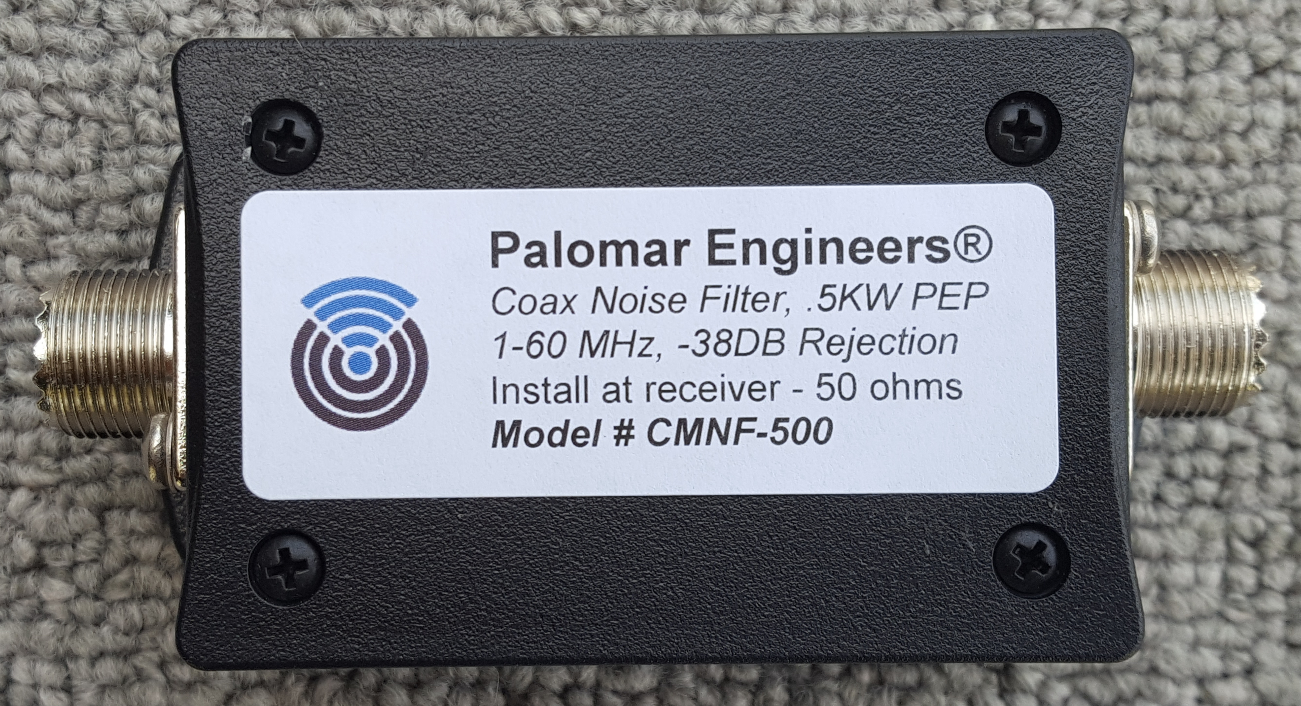 Coax Common Mode Noise Filter - 500 Watts PEP, 1-60 MHz CMNF-500-50 Coax Common Mode Noise Filter - 500 Watts PEP, 1-60 MHz CMNF-500-50