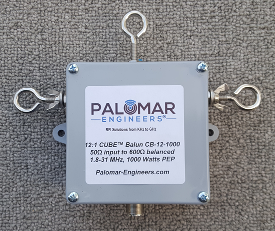 50:600 ohm, (12:1) CUBE™ Balun/Unun, 1-31 MHz Balun/Unun, 1KW/2KW/4KW PEP CB-12-1000 50:600 ohm, (12:1) CUBE™ Balun/Unun, 1-31 MHz Balun/Unun, 1KW/2KW/4KW PEP CB-12-1000