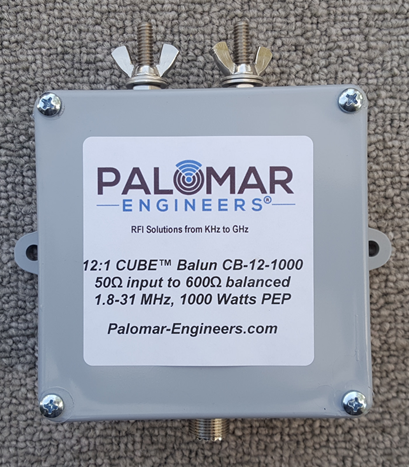 50:600 ohm, (12:1) CUBE™ Balun/Unun, 1-31 MHz Balun/Unun, 1KW/2KW/4KW PEP 50:600 ohm, (12:1) CUBE™ Balun/Unun, 1-31 MHz Balun/Unun, 1KW/2KW/4KW PEP