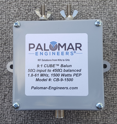 50:450 ohm (9:1) CUBE™ Balun, 1.8-61 MHz, 1.5 KW, ladder line, ZEPP, T2FD CB-9-1500TS 50:450 ohm (9:1) CUBE™ Balun, 1.8-61 MHz, 1.5 KW, ladder line, ZEPP, T2FD CB-9-1500TS