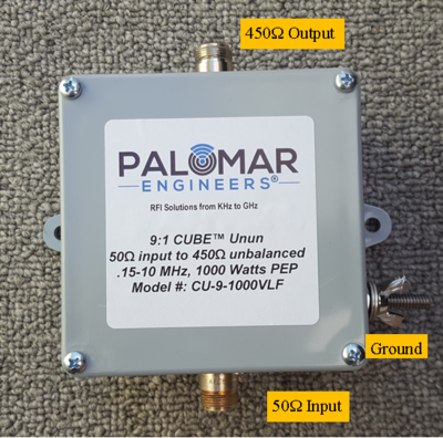 50:450 ohm (9:1) CUBE™ Unun, 150 KHz - 10 MHz, VLF, 1000 Watts PEP 50:450 ohm (9:1) CUBE™ Unun, 150 KHz - 10 MHz, VLF, 1000 Watts PEP
