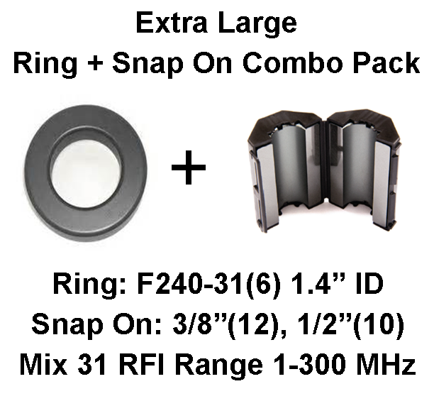 Extra Large Ring/Multi-Snap On Combo Pack, Mix 31, RFI Range 1-300 MHz - 28 filters Extra Large Ring/Multi-Snap On Combo Pack, Mix 31, RFI Range 1-300 MHz - 28 filters