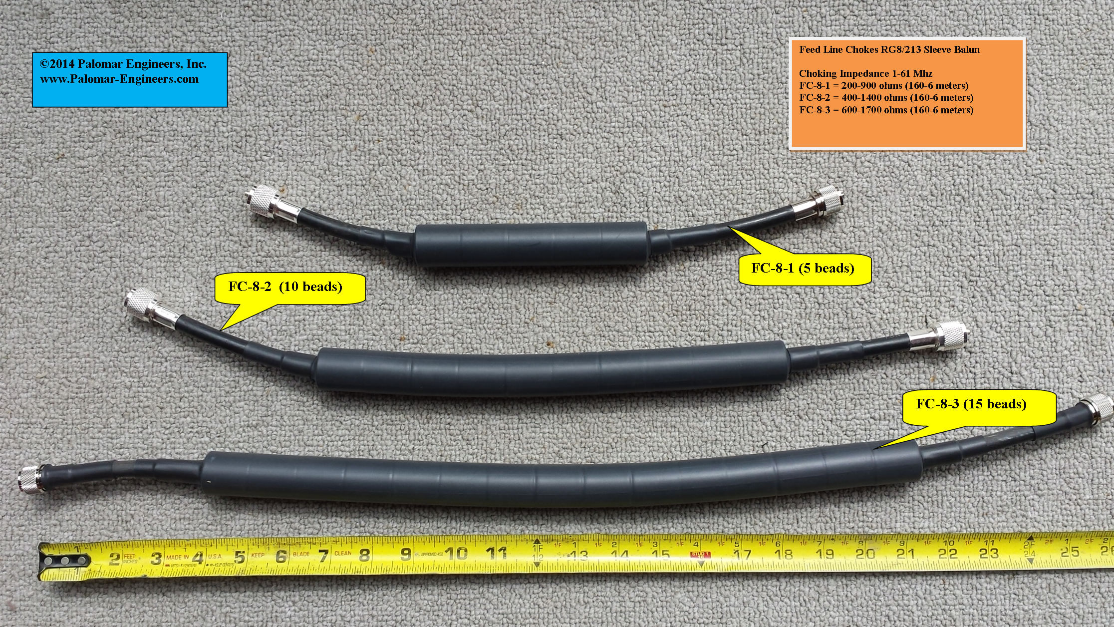 Coax Inline Common Mode Choke Unun - 5KW, 1-61 MHz Coax Inline Common Mode Choke Unun - 5KW, 1-61 MHz