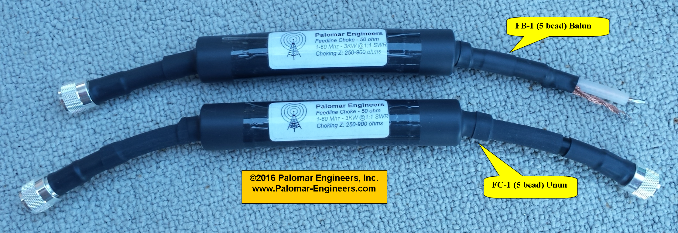 Coax Inline Common Mode Choke Balun - 5KW, 1-61 MHz FB-8 Coax Inline Common Mode Choke Balun - 5KW, 1-61 MHz FB-8